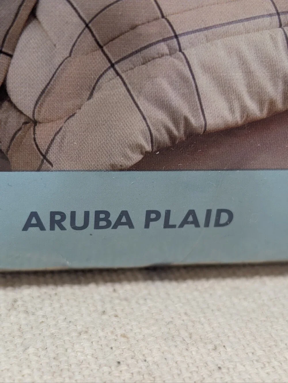 VTG NOS Bed SHEET TWIN Fitted Dan River 1986 Aurba Plaid No Iron Cotton Blue Tan